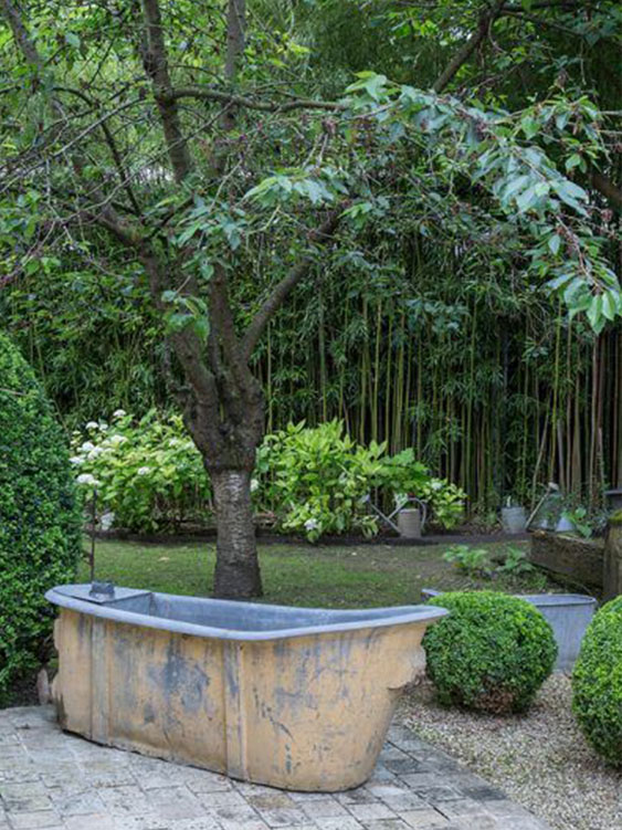 baignoire zinc jardin