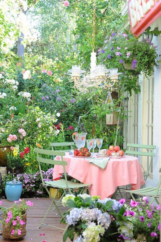 mobilier jardin couleurs pastel